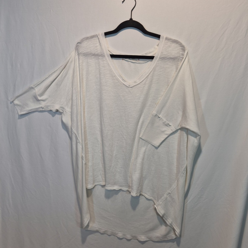 Free People We The Free Oversized Bat Wing XS Top Lagenlook Slouchy Slub Knit